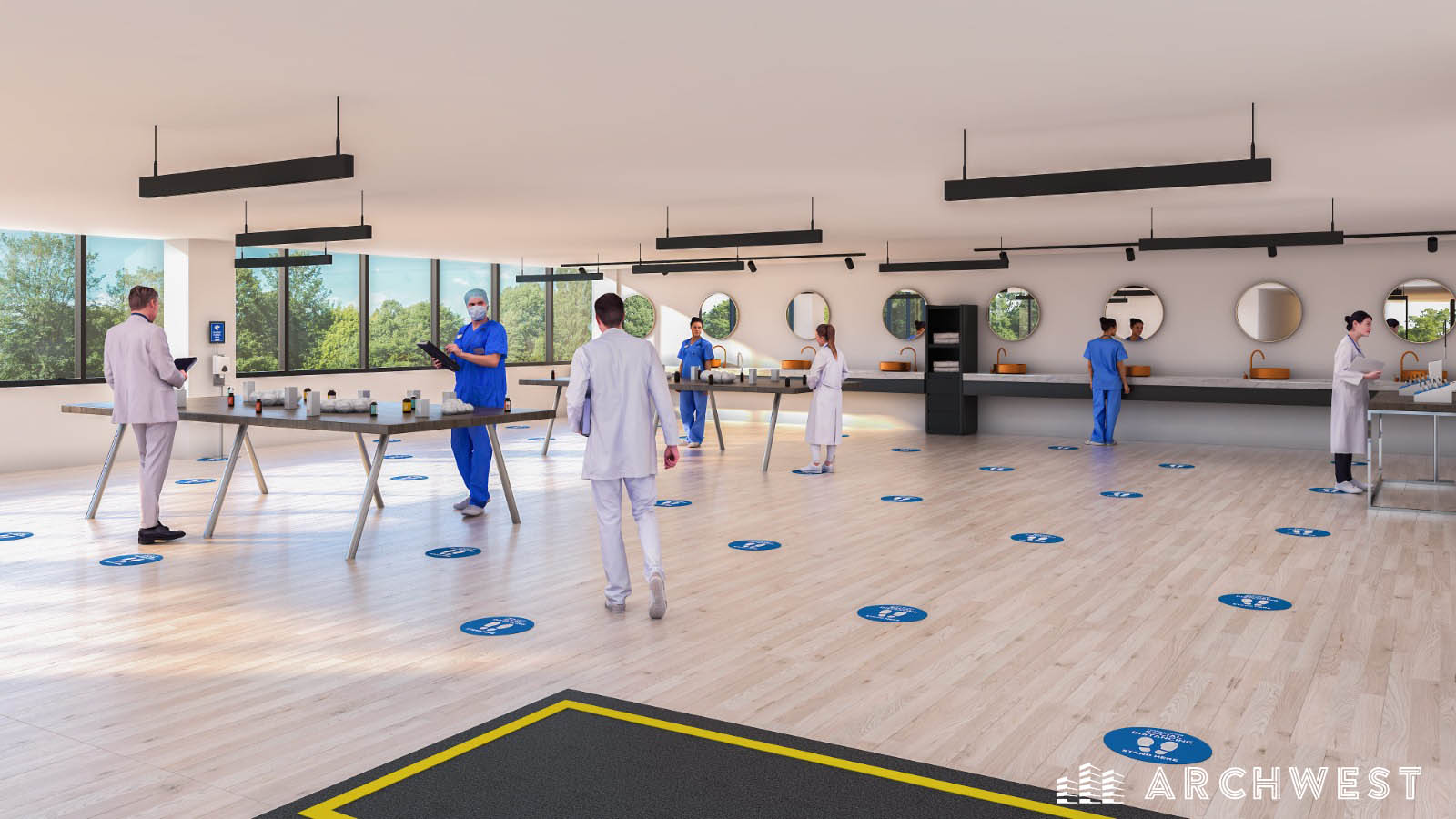 33. 3D Render of a Medical Testing Facility